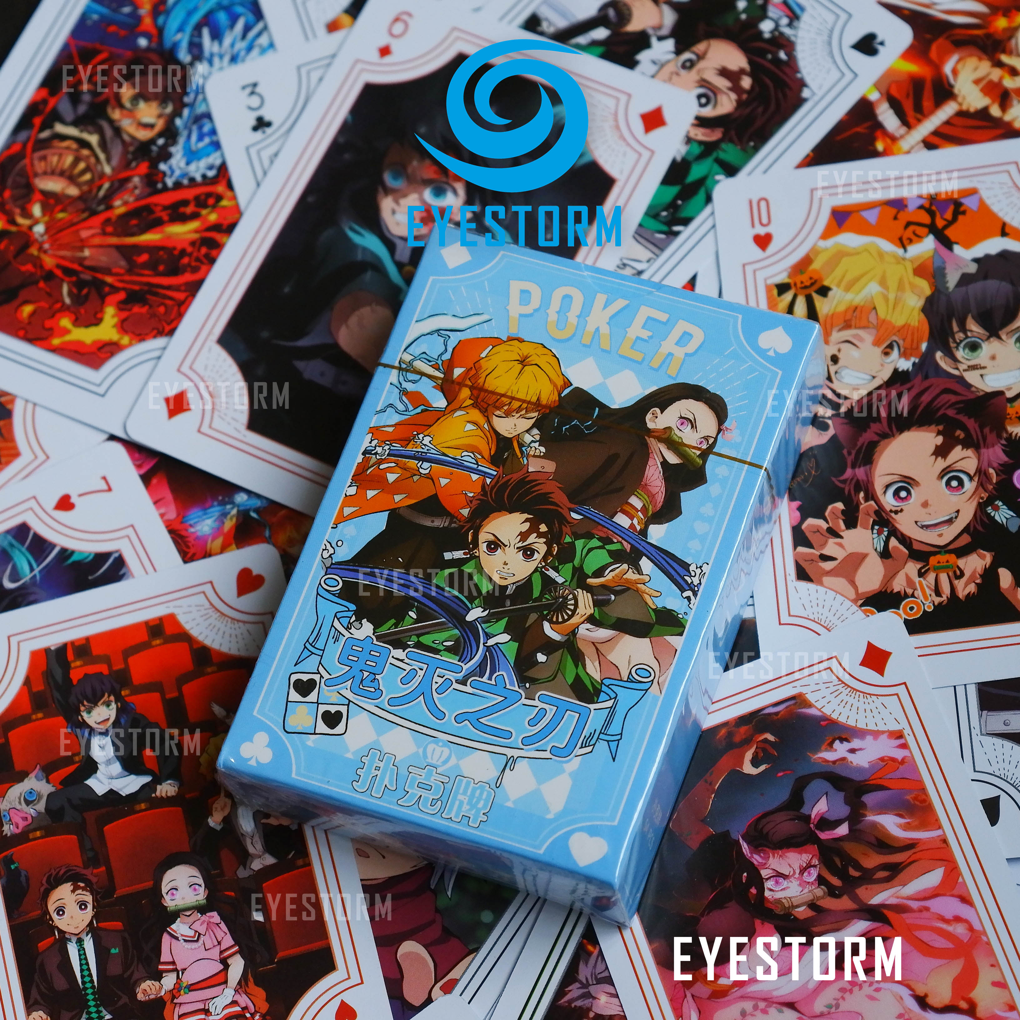 Bộ bài tây, tú lơ khơ KIMETSU NO YAIBA - Demon Slayer - Thanh gươm diệt quỷ, anime manga - Poker S - 54 lá
