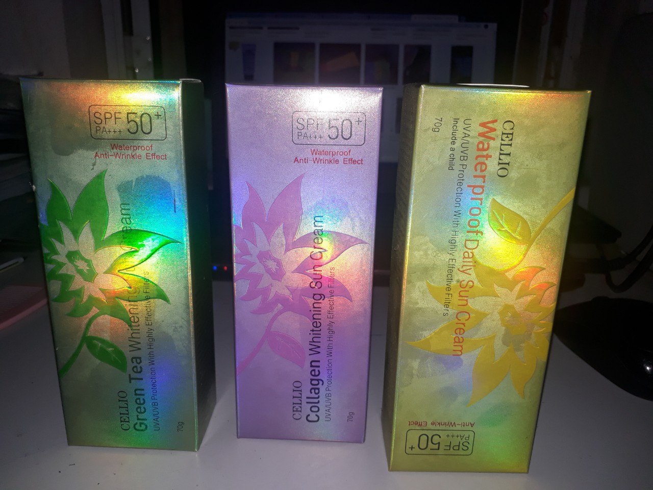Kem chống nắng cellio green tea whitening sun cream spf50+ pa+++ 70ml