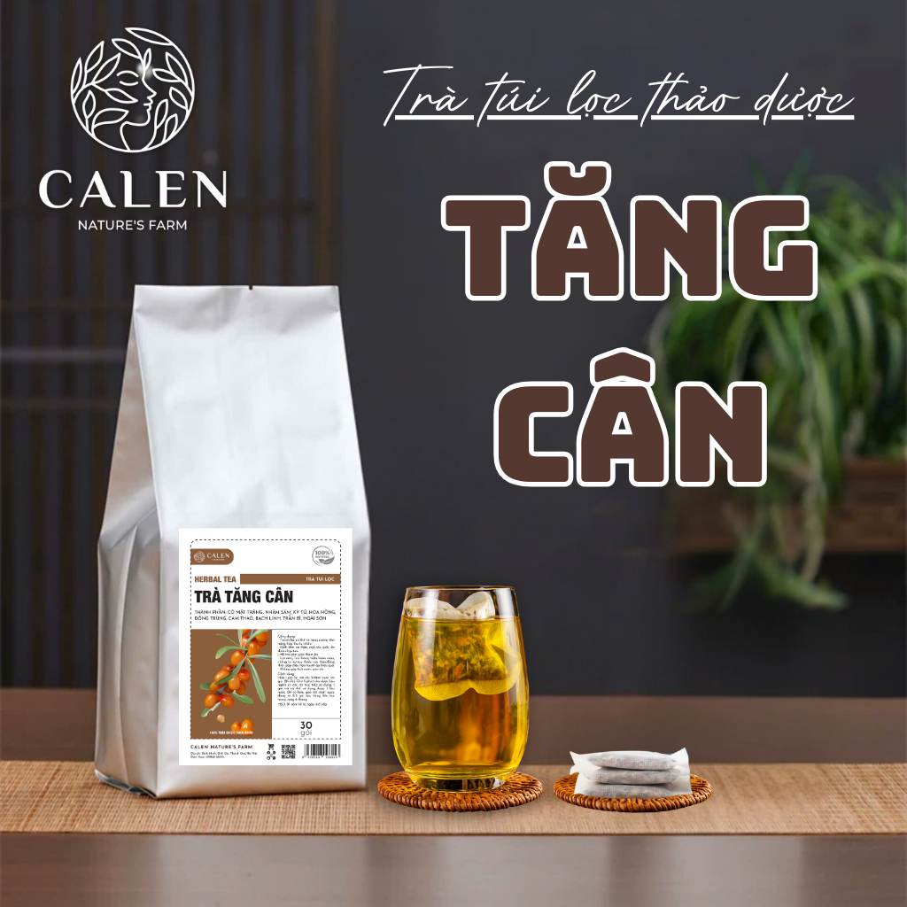 Trà thảo mộc Calen Nature Farm tăng cân tăng cơ giúp ăn ngon ngủ ngon cho người cơ địa gầy lâu năm mập thịt không tích nước