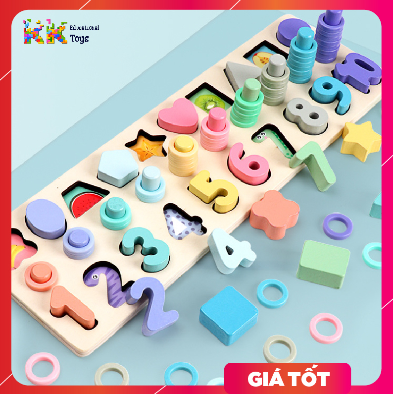 Đồ chơi giáo dục: Bảng xếp gỗ giáo dục - KK store