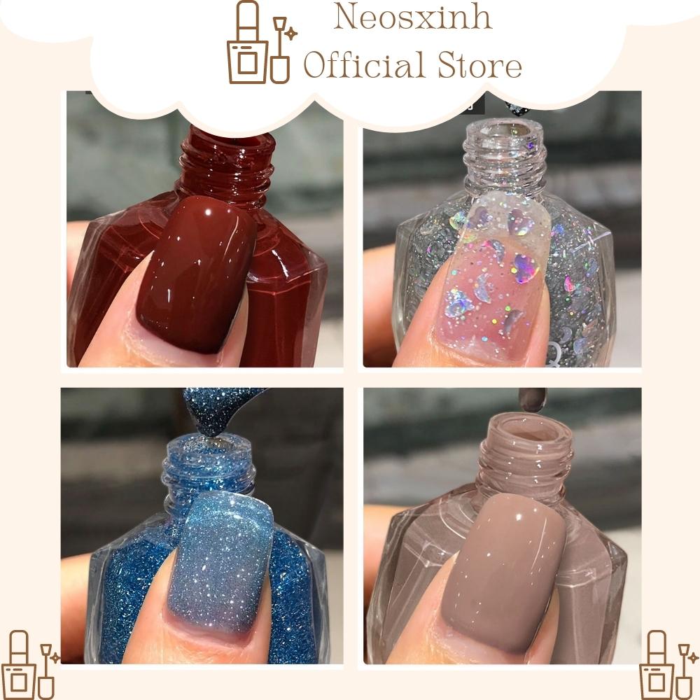 Sơn móng tay gubq 12ml màu nude trắng đen nhũ - neosxinh nails