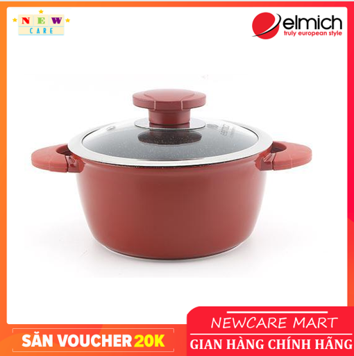 Nồi chống dính cao cấp elmich vitaplus fiore el0349 size 26cm - bảo hành 2 năm
