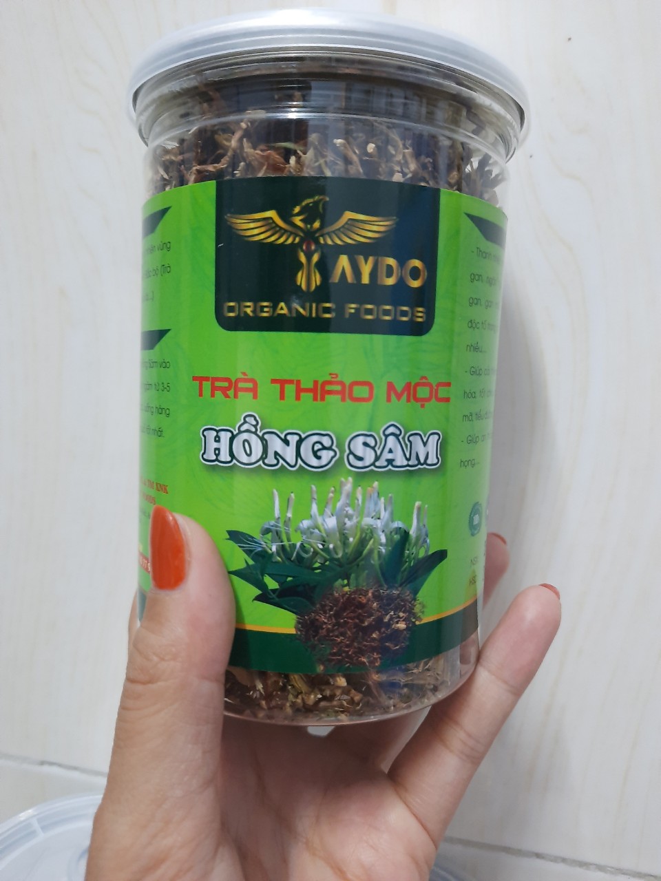 Trà thảo mộc hồng sâm - taydo organic foods