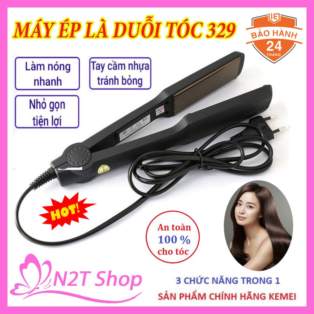 Máy ép tóc , làm tóc đa năng km 329 , máy là tóc mini cầm tay , máy kẹp tóc thẳng , máy duỗi tóc cầm tay 4 mức chỉnh nhiệt nhỏ gọn tiện lợi sử dụng dễ dàng không kéo tóc, rít tóc( BH 18 thang)