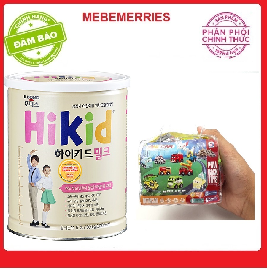 Sữa hikid - hàn quốc vị vani + bộ 12 xe
