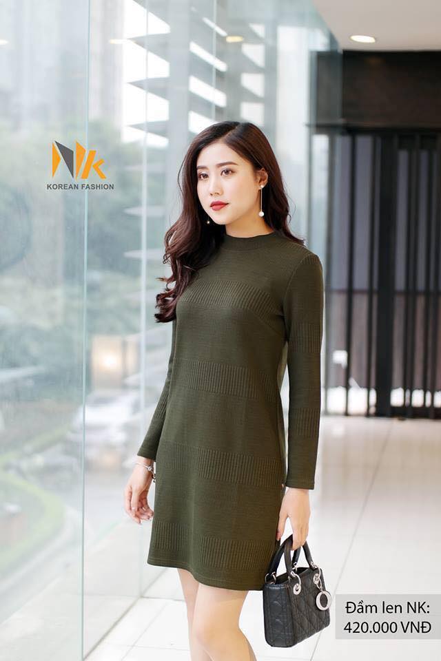 Váy đầm len suông V158 hàng cao cấp chất len đẹp mịn