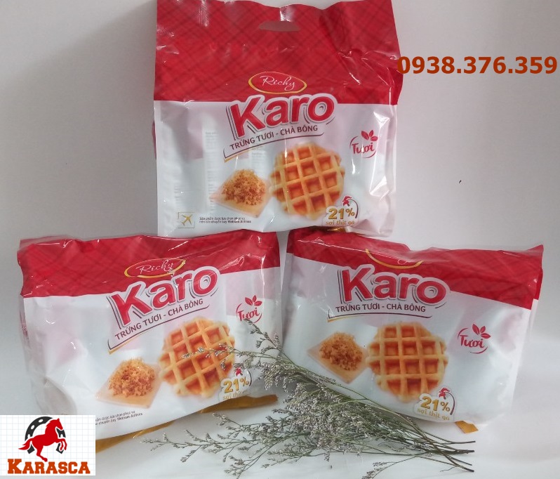 Combo 6 Bánh Trứng Tươi Chà Bông KARO Richy (26g/gói)