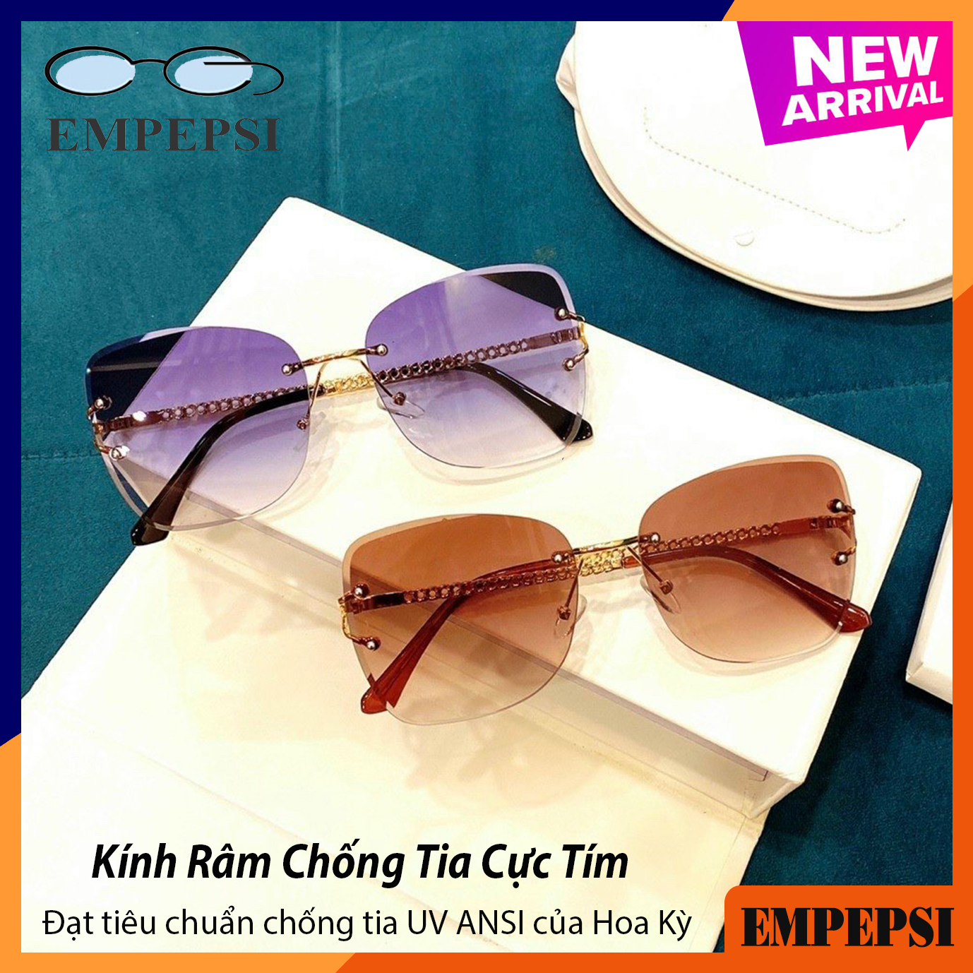 Kính mát nữ hot 2021 cao cấp - Mắt kính nữ cool ngầu tròng kính chống tia UV PS1987- Bảo hành 12 tháng 1 đổi 1 - Tặng kèm hộp + Khăn lau