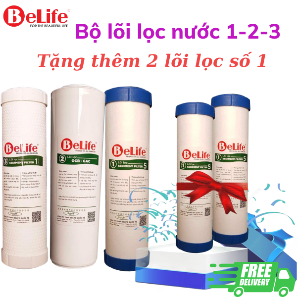Bộ lõi lọc nước 123 sử dụng 1 năm , 5 lõi lọc nước 123 sử dụng cho 1 năm , bộ lõi lọc nước 123 thêm 2 lõi lọc số 1