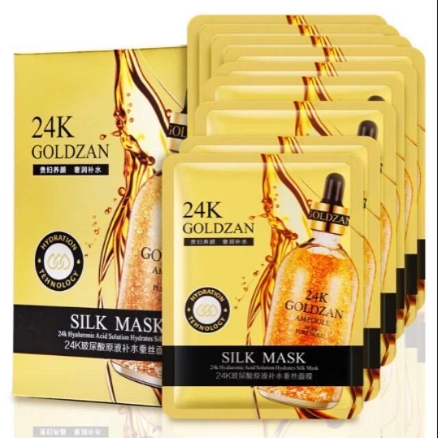 [HCM]10 miếng mặt nạ vàng 24k Goldzan dưỡng trắng chống lão hóa da