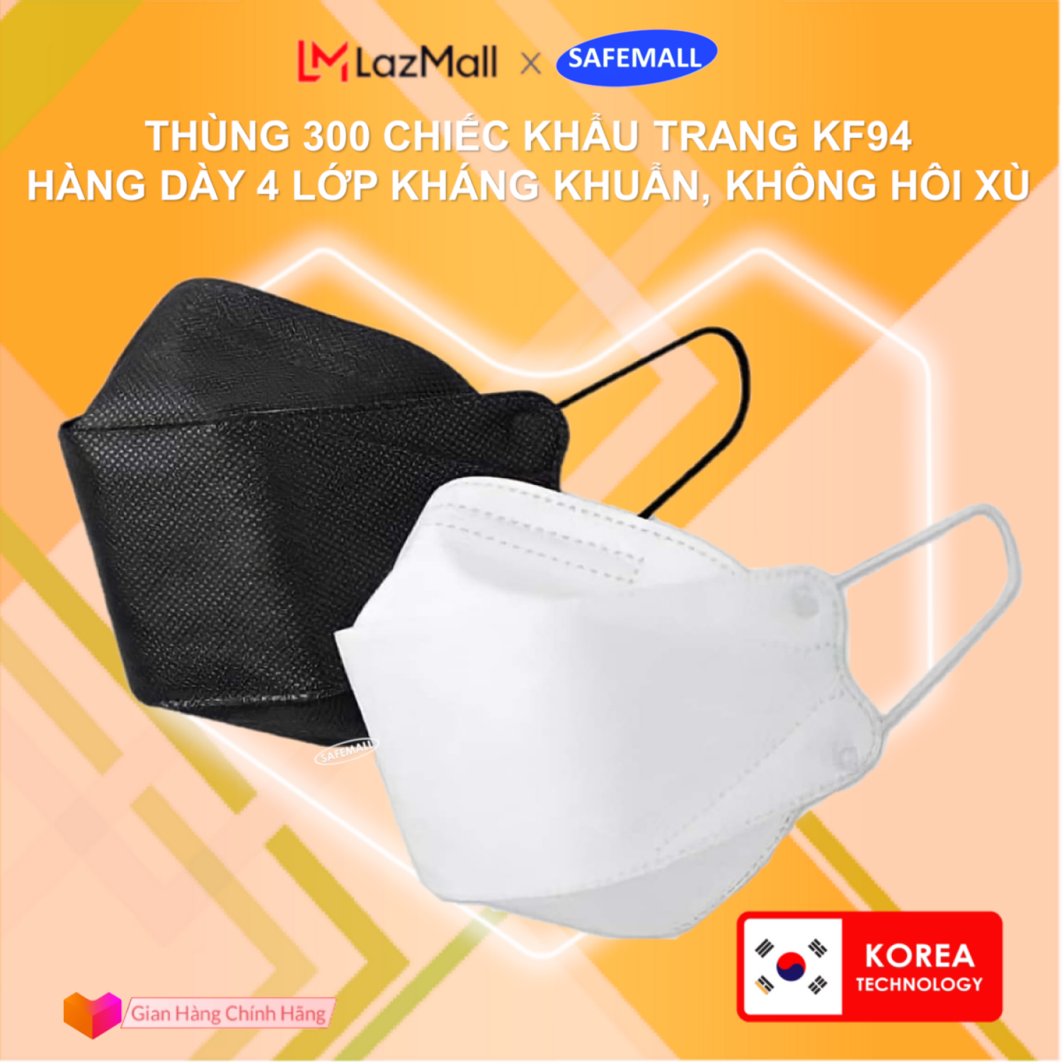 [SIÊU SALE] Giá Sỉ 1 Thùng 300 Chiếc / 200 Chiếc Khẩu Trang Y Tế 4D Mask KF94 Công Nghệ Hàn Quốc 4 Lớp Vải Kháng Khuẩn, Kháng Bụi Mịn lên đến 95%, đạt tiêu chuẩn ISO - Hàng Chính Hãng SAFEMALL OFFICIAL