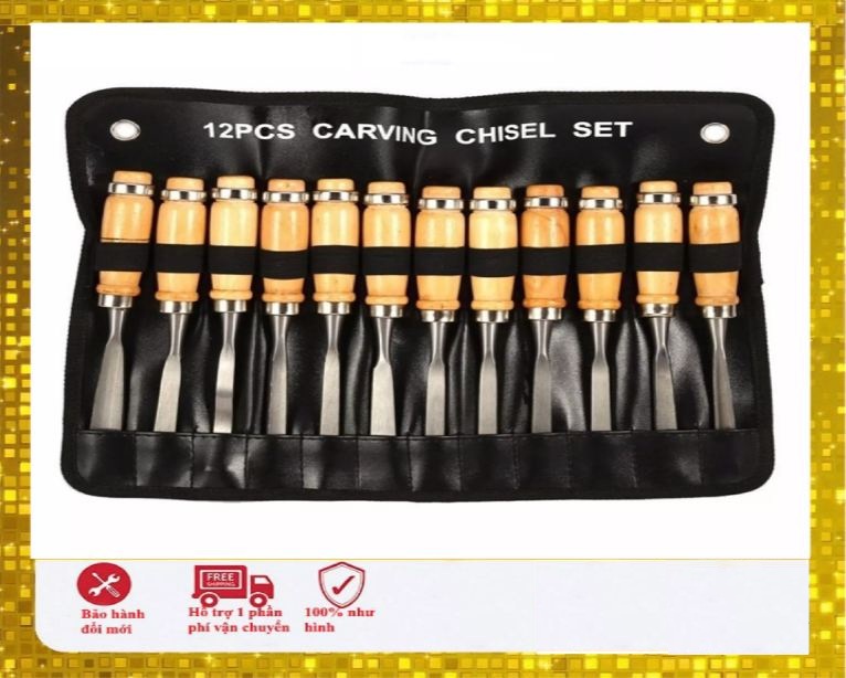 Bộ 12 mũi dao đục gỗ,khắc gỗ đa năng,Mũi đục gỗ,đục tay