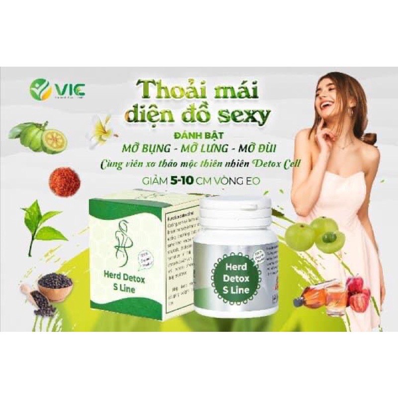 Giảm mỡ bụng detox cell chính hãng vic hộp 55 viên