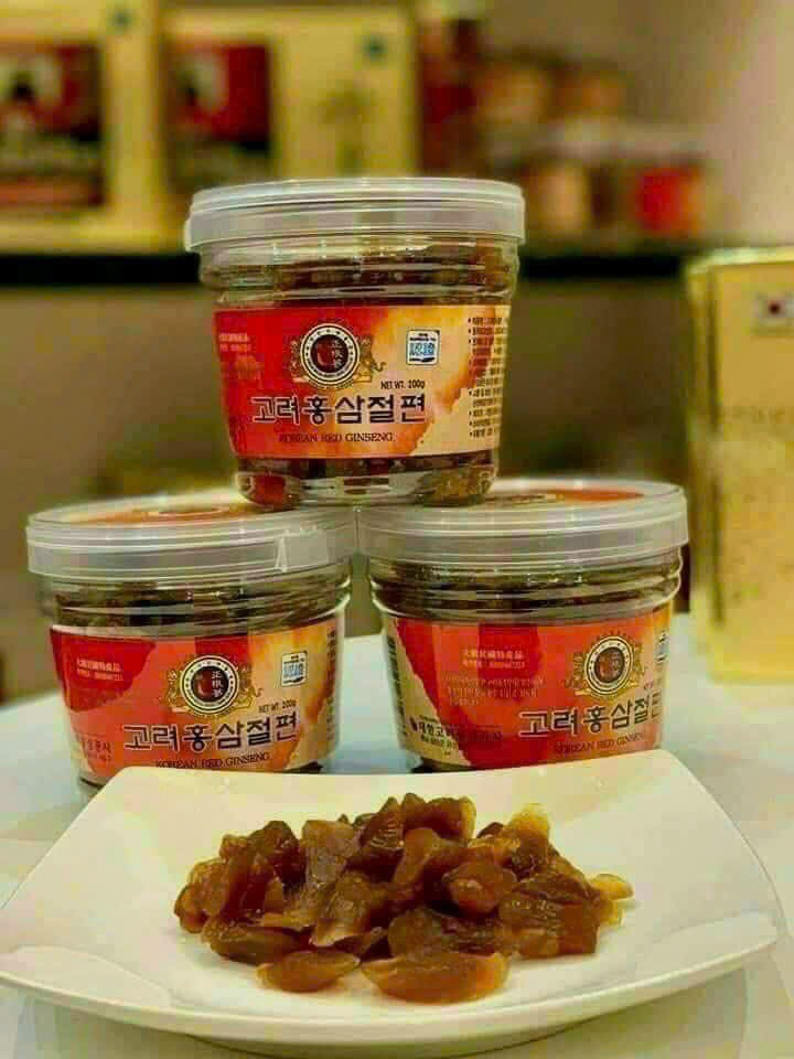 Sâm lát tẩm mật ong hộp 200gram - Tốt cho người tiểu đường, tim mạch