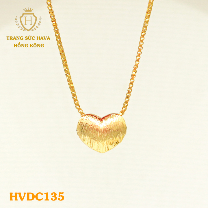 Dây Chuyền Nữ, Vòng Cổ Nữ Mặt Trái Tim Tình Yêu, Titan Xi Mạ Vàng 24k - Trang Sức Hava Hong Kong