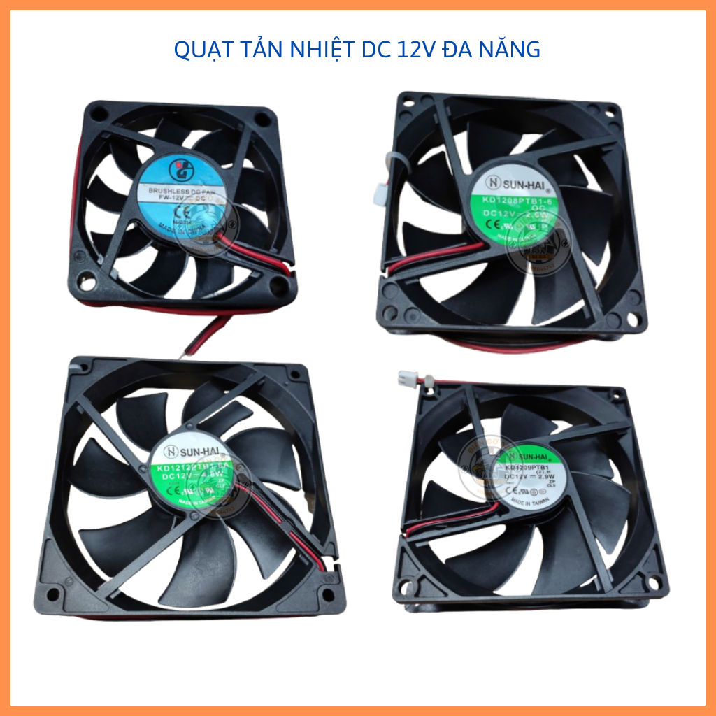 Quạt hút tản nhiệt đa năng DC 12V nhiều kích cỡ Giá 41,972 Đồng*Miễn phí vận chuyển