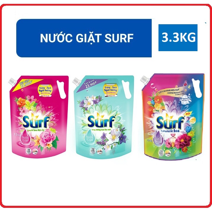 Nước giặt cao cấp surf 3in1 hương nhiệt đới 3,5kg/ hương nước hoa 3,1kg