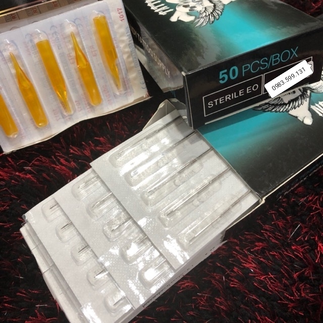 Bộ kim xăm + ngòi 9RL đi nét Anbolo tiệt trùng ( 50 kim + 50 ngòi )