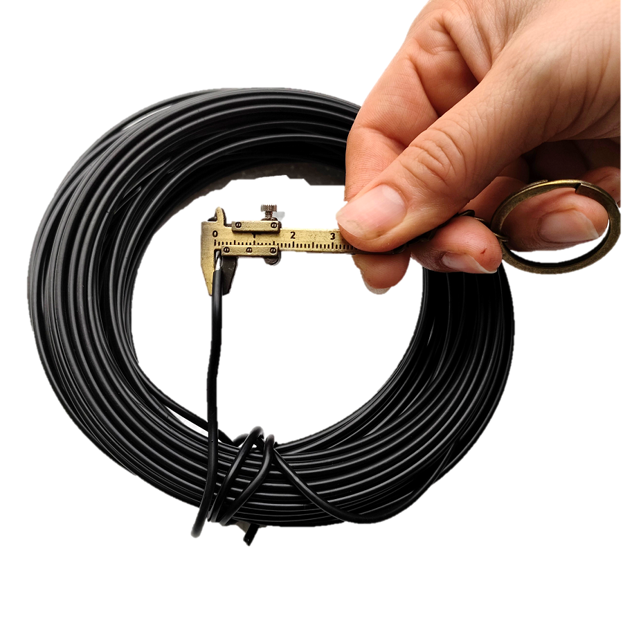 Cuộn 20m dây kẽm bọc nhựa dùng buộc cành, uốn cành đường kính 2mm. Có các màu xanh, trắng, đen