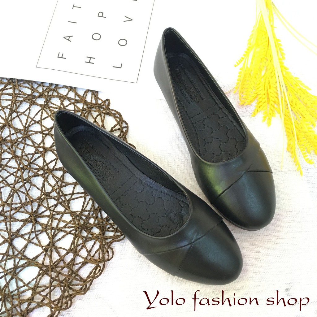M17 Giày búp bê nữ đế bằng hàng VNXK họa tiết nơ lật siêu bền, êm chân