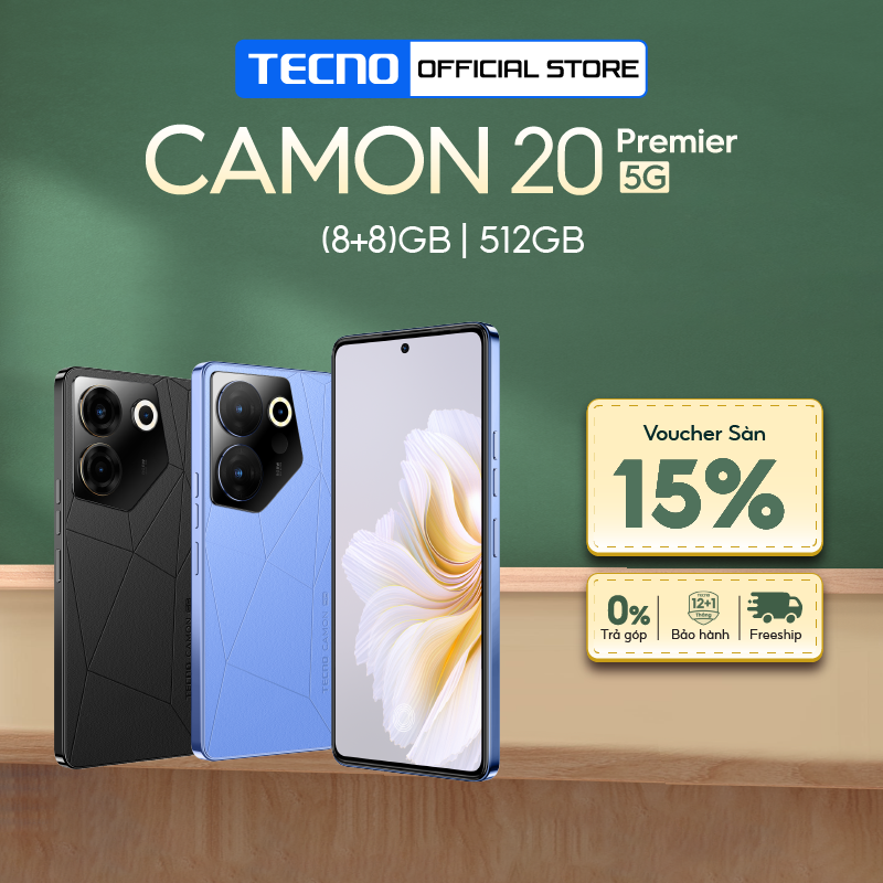 Điện thoại tecno camon 20 premier 5g - 8gb/512gb | dimensity 8050| cụm camera 108+50+ 2mp | amoled - tần số quét 120hz