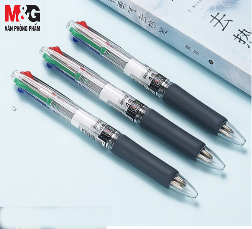 Bút bi 4 ngòi m&g abp80371 ngòi 0.7 mm-ngòi màu xanh dương xanh lá đỏ đen