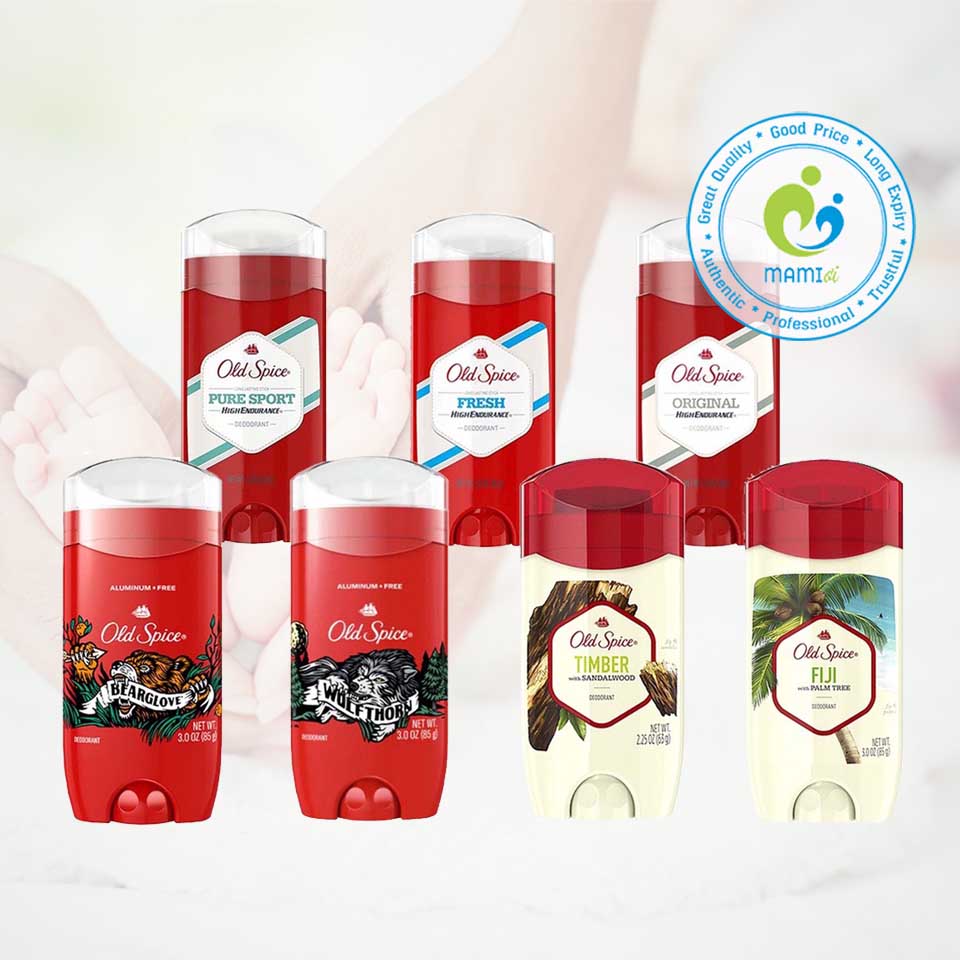 Lăn khử mùi nam (95g/73g) dạng sáp nhiều mùi hương giúp khử mùi hôi nách và cơ thể Old Spice, Mỹ