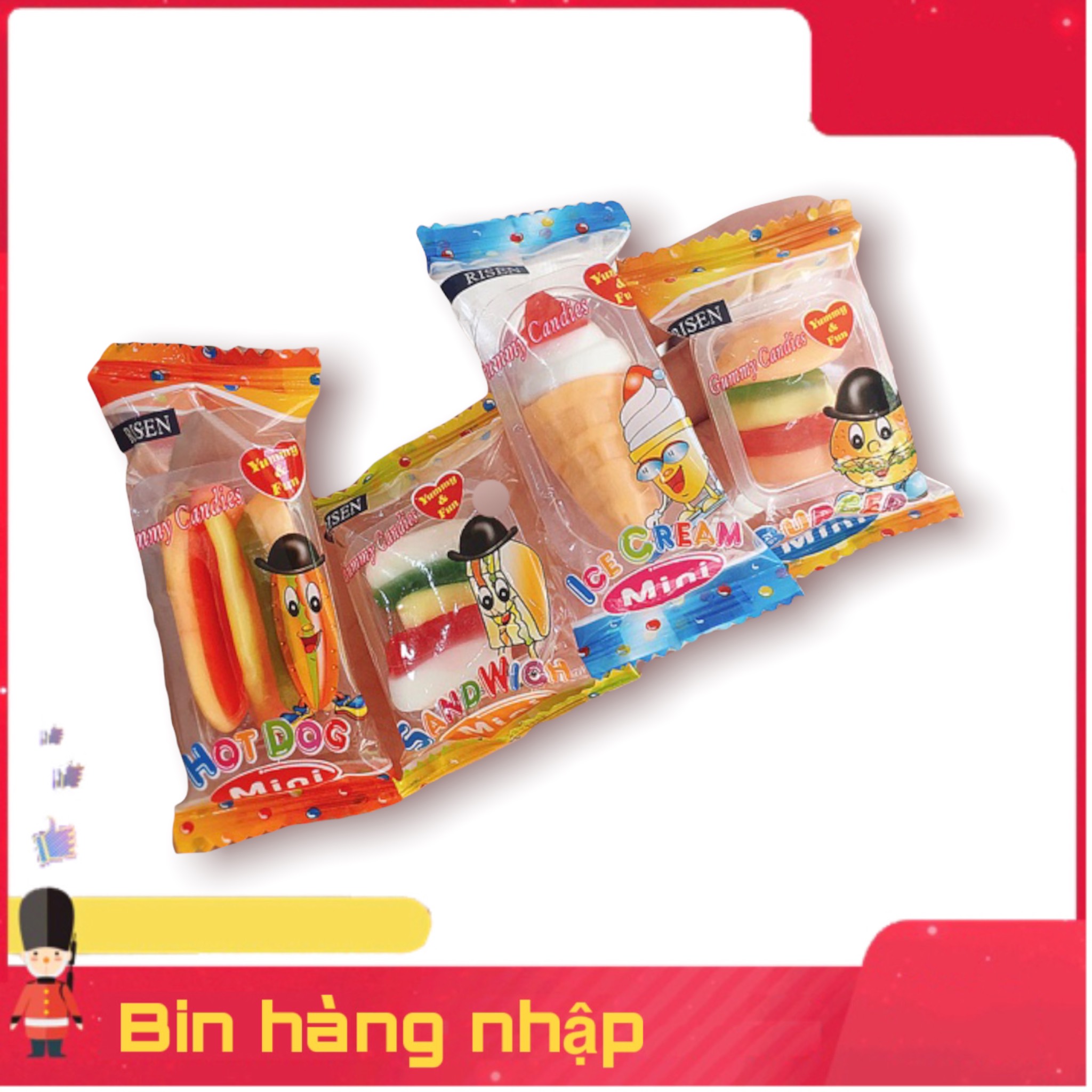 2 VIÊN KẸO DẺO RISEN HƯƠNG TRÁI CÂY