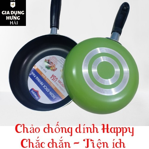 Chảo chống dính hợp kim nhôm cao cấp Happy cỡ 18cm - 30cm siêu bền