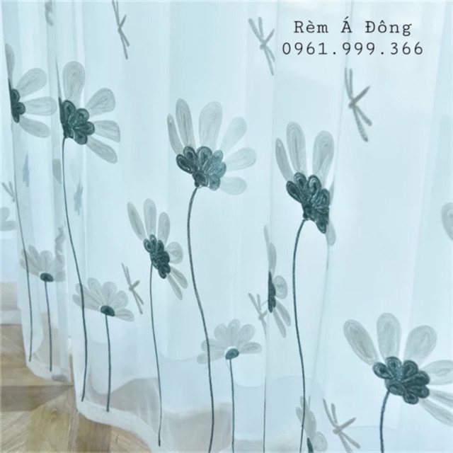 Rèm voan thêu cúc họa mi siêu xinh rèm trang trí phòng ngủ phòng khách , sản phẩm tốt, chất lượng cao, cam kết sản phẩm nhận được như hình
