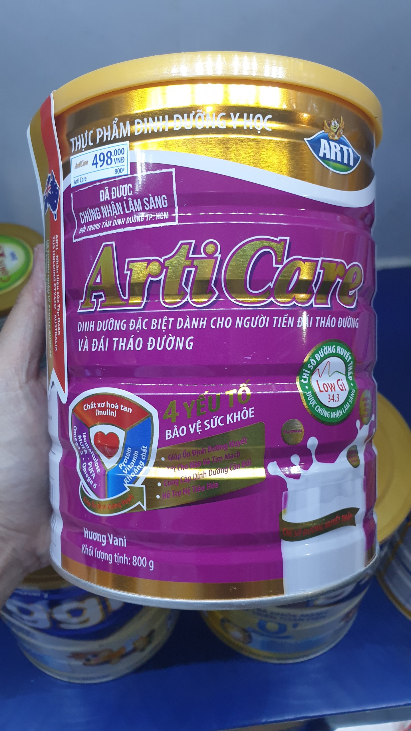 Sữa Arti Care Cho người Tiểu Đường 900g (Cam kết chính hãng, Date mới)