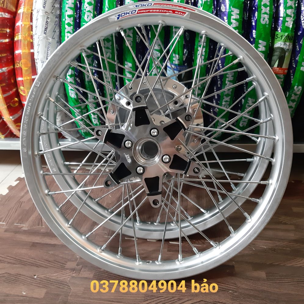 Bánh căm WINNER căm đùm mạ crom niềng nhôm YOKO trước 1.4 sau 1.6 như hình đã rút căm sẵn