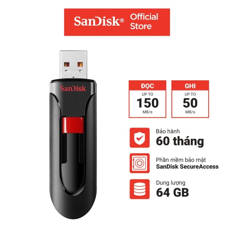 Usb 3.0 sandisk cruzer glide cz600 16gb - 32gb - 64gb