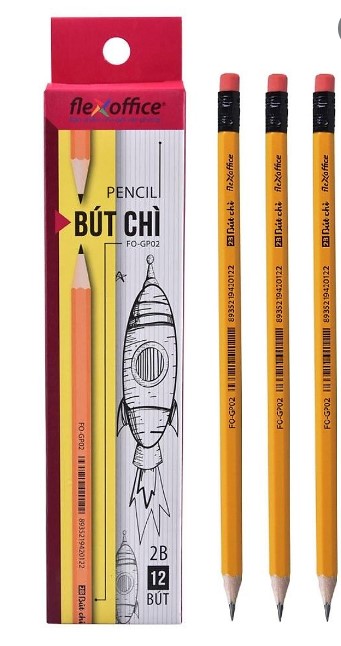Bút chì gỗ 2b flexoffice fo-gp02 - 12 cây/hộp