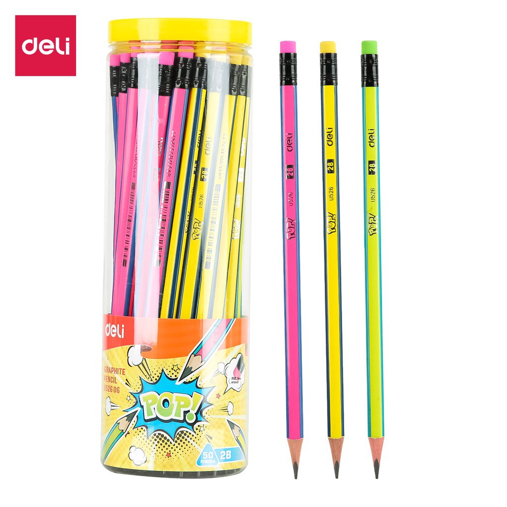 Bút chì viết 2b deli 3 màu- hộp 12 cây eu52606