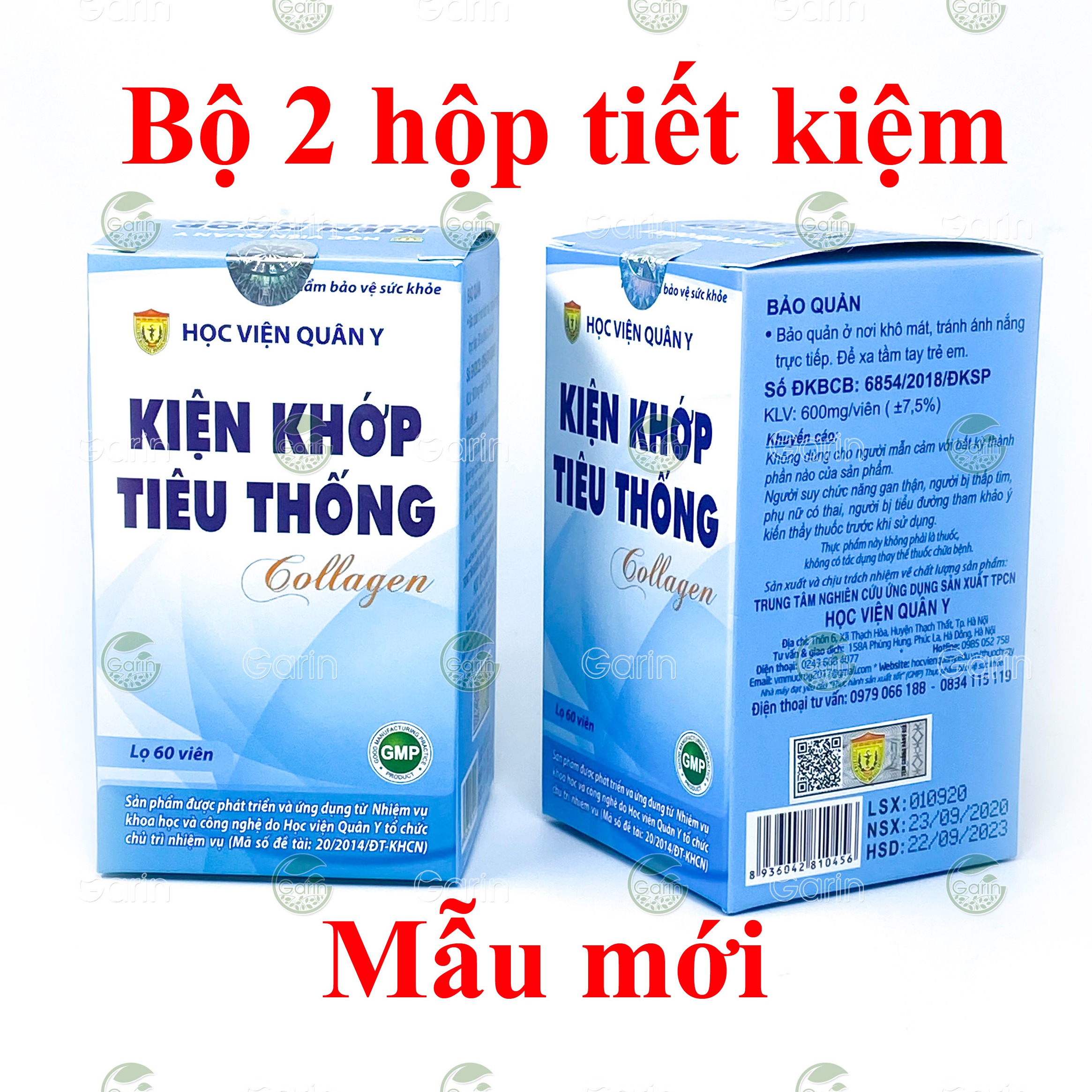 [HCM]Liệu trình 1 tháng 2 hộp kiện khớp tiêu thống collagen Học Viện Quân Y (60 viên x 2) giúp bổ can thận mạnh gân cốt giảm các triệu chứng đau nhức xương khớp thoái hóa xương khớp phòng ngừa thoát vị đĩa đệm