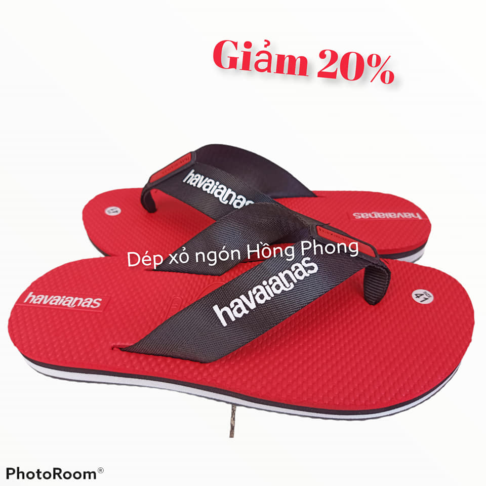 dép havaianas nam màu đỏ quai dù