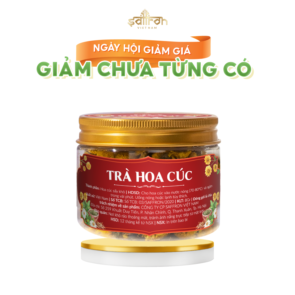 Trà hoa cúc sấy lạnh nguyên bông