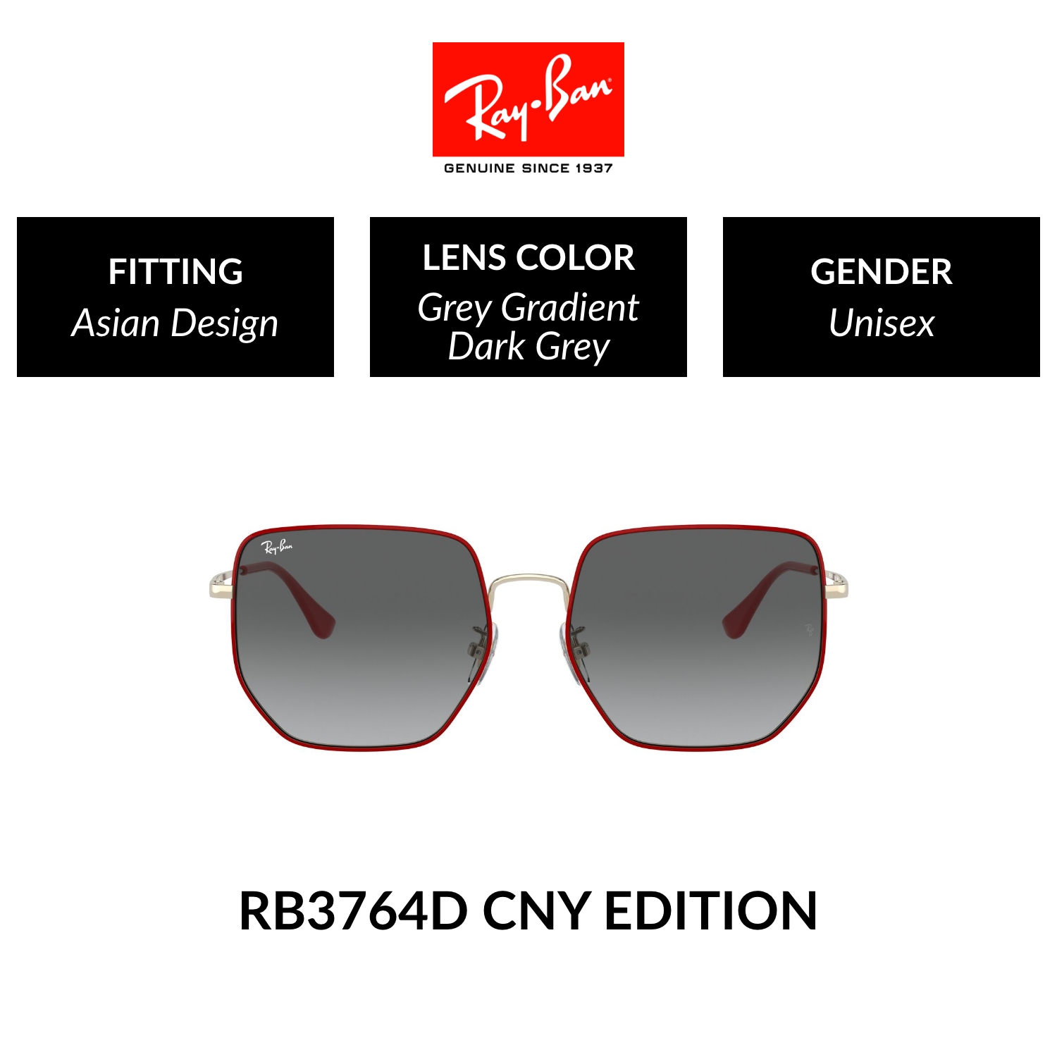 Mắt kính ray-ban - rb3764d 920011 - kính mát size 59