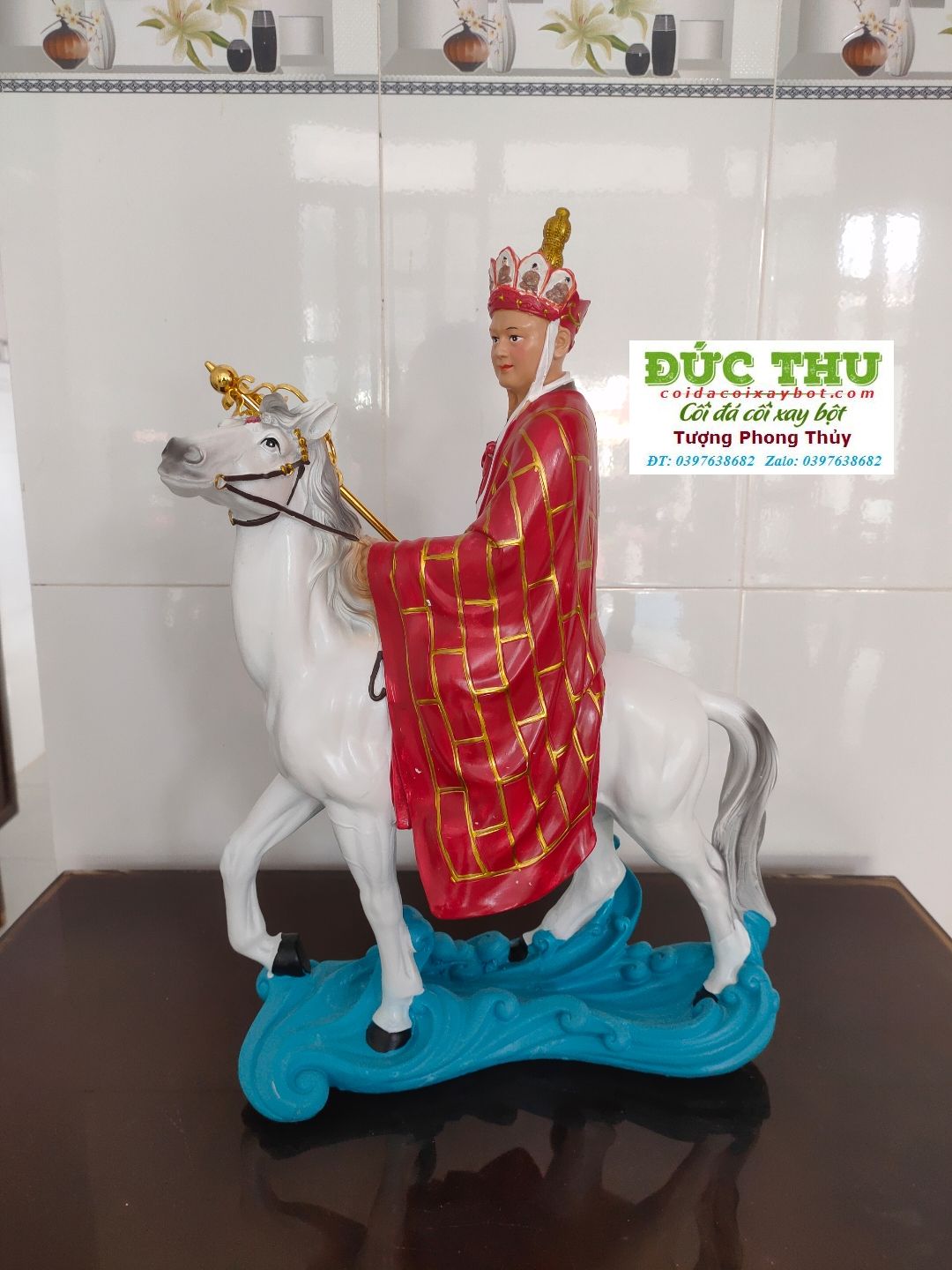 Tượng Tam Tạng cỡi Ngựa cao 40cm