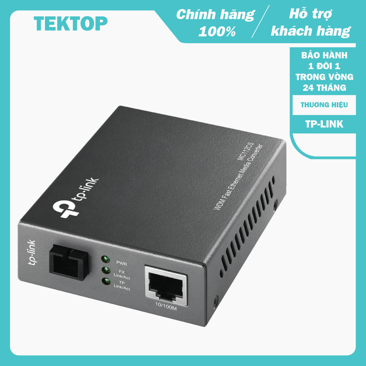 Bộ chuyển đổi quang điện chế độ đơn Gigabit TP-Link MC112CS, chỉ cần với 1 sợi cáp quang để thực hiện truyền và nhận dữ liệu