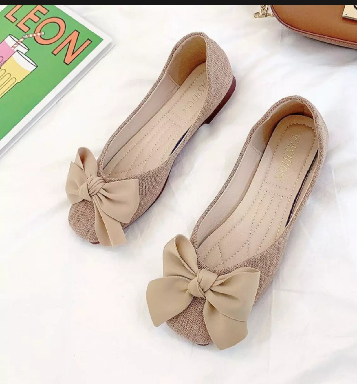 Giày nữ đế bệt hàn quốc nơ xinh xắn