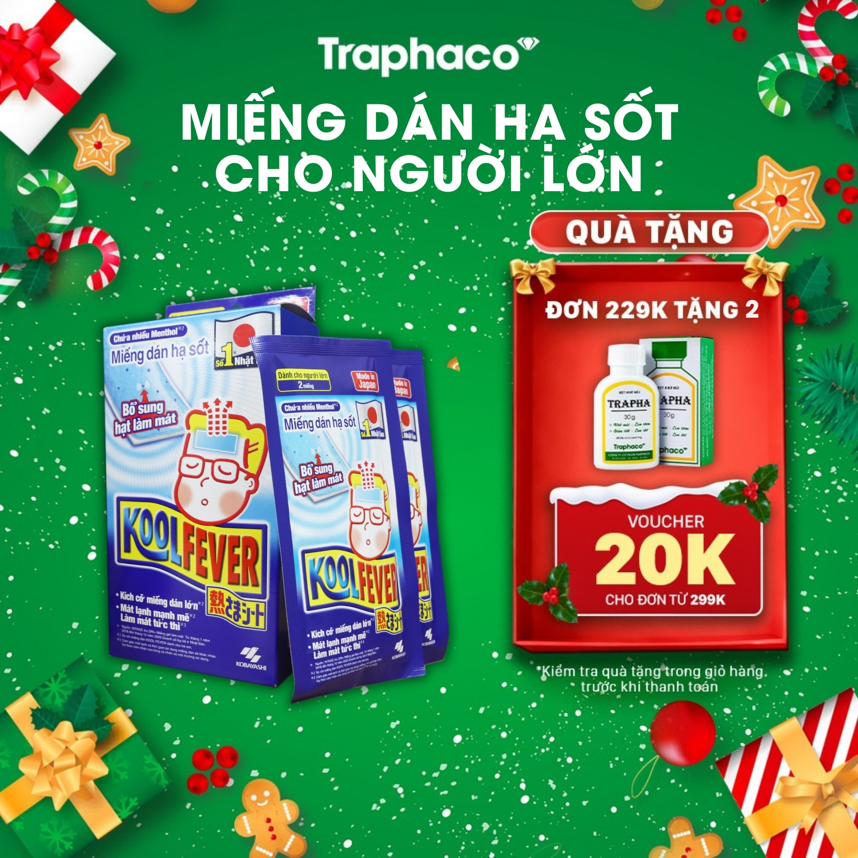  TRAPHACO TBYT Miếng Dán Hạ Sốt Koolfever Dành Cho Người Lớn Traphaco - Hỗ trợ Hạ Sốt Nhanh Mát Da Giảm Nhiệt Kích Cỡ Lớn 