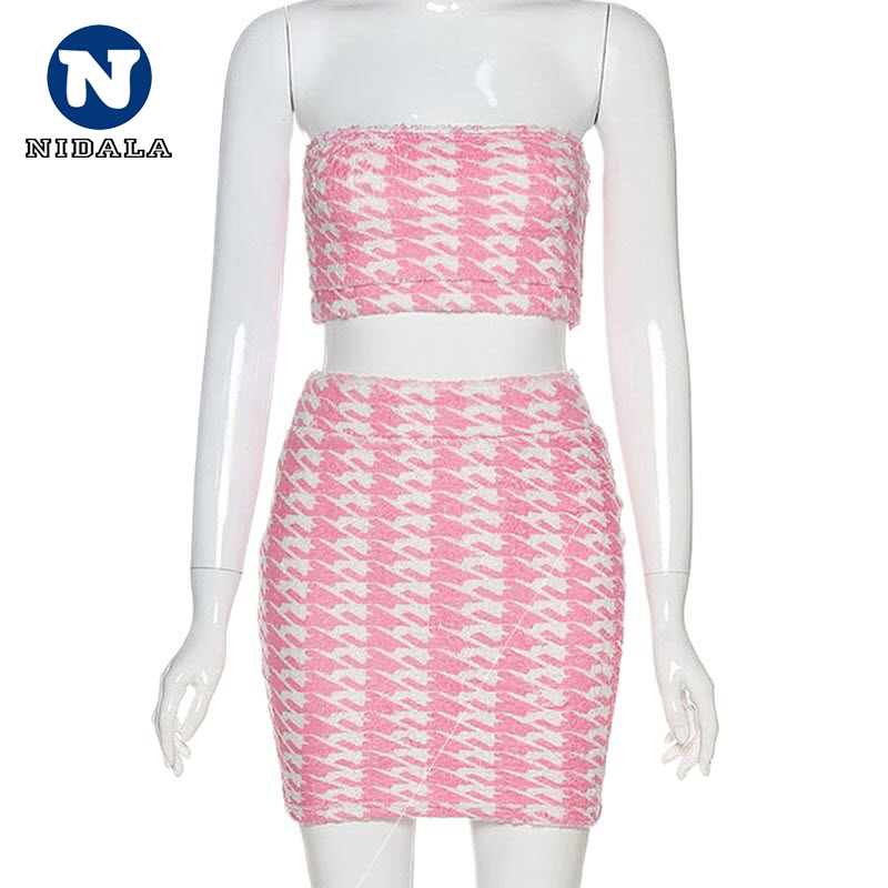 Sét bộ áo ống cúp ngực kèm chân váy, kiểu ôm body cá tính trẻ trung 015-HTL48 - NIDALA