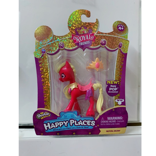 Hộp đẹp - Ngựa hồng RUBY - Búp bê Shopkins kèm Phụ kiện dễ thương - SHOPKINS Royal Trend - Hàng VNXK