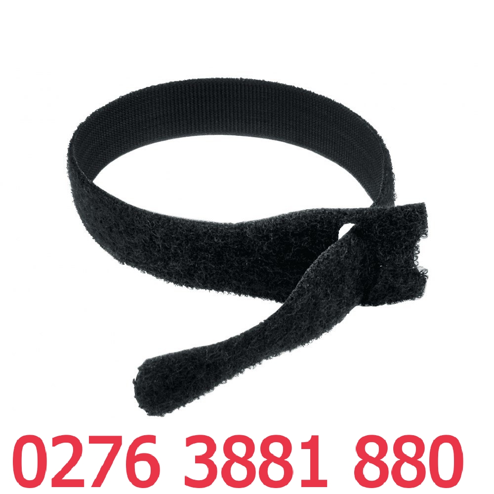 Velcro, dây dán dính 2 mặt, dây buộc gọn dây điện dây cáp có lỗ xỏ màu Đen Dài 15cm Ngang 1.2cm set 5 sợi.
