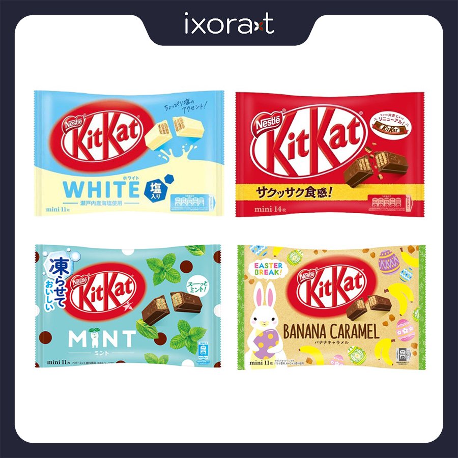 Bánh Kitkat mini Nhật Bản nhiều vị trà xanh chuối socola