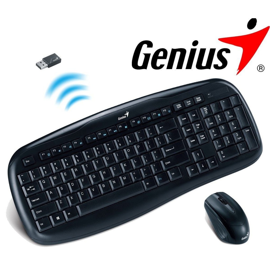 Bộ bàn phím chuột không dây genius kb-8000x-bh 12 tháng