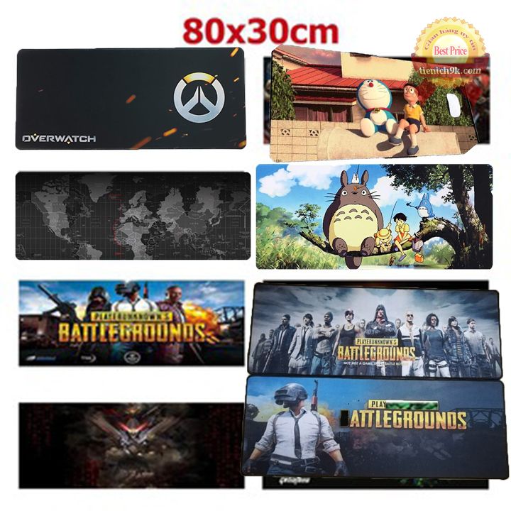 Lót chuột bản to overwatch pubg totoro doremon 80x30cm | Bàn di chuột dễ thương loại to dày dài 80cm | Pad chuột đa năng Game thủ , dân văn phòng cao cấp