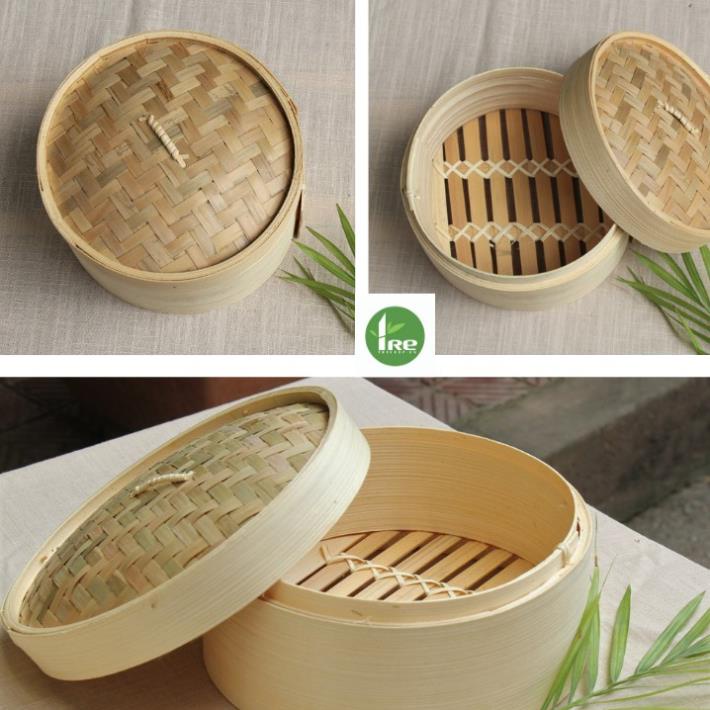 Tre VN- [Chất lượng đảm bảo] Xửng hấp tre/ Lồng hấp tre - D15/20/25/30cm - hấp bánh bao, hấp xôi, hấp củ quả -Xưởng SX
